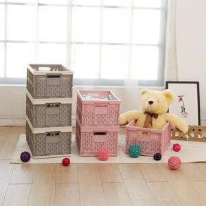 【H&R安室家】 大容量折疊收納箱3入組 BNF73(2色任選)