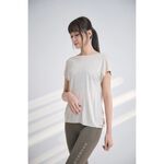YOGA FLOW Open Back Tshirt - 短袖優雅垂墜後背V領罩衫 - 蕎麥, , large