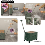【Y HOUSE】Multi-function foldable storage box for camping, outdoor, side-opening, cart - beige, , large