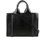 CHLOE' Woody 小牛皮手提/斜背二用托特包/小/黑色, , large