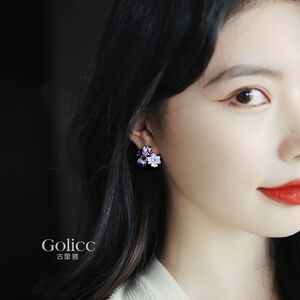 【Gulicc】古莉可 耳環 紫色夢幻 貓眼耳釘