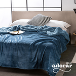 Adorar "Lake Blue Gray" Antistatic Thickened Double Layer Flannel x Lamb Velvet Blanket Quilt (150x200cm), , large