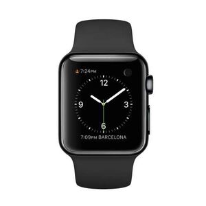 Apple Watch MLCK2TA/A 智慧型手錶，38公釐 太空灰不鏽鋼錶殼搭配黑色運動型錶帶_ 原廠公司貨