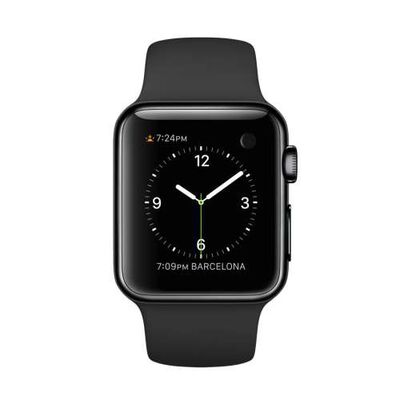 Apple Watch MLCK2TA/A 智慧型手錶，38公釐 太空灰不鏽鋼錶殼搭配黑色運動型錶帶 原廠公司貨