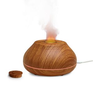 檀木紋香氛機 奈米霧化加濕器 七彩呼吸燈香薰機 靜音加濕 不凝水珠