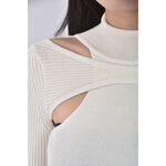 (S) 【安于晴Charlene私服】urban outfitters質感修身短版假兩件白色長袖上衣二手衣, , large