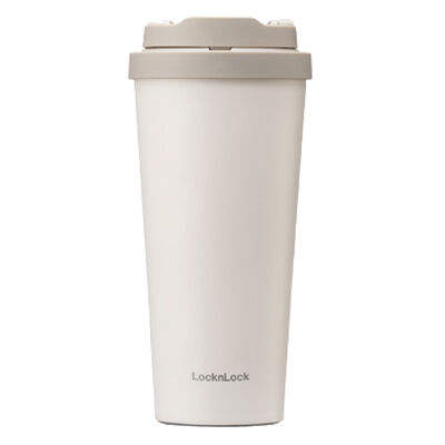 樂扣彈跳316不鏽鋼咖啡杯550ml-白