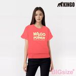 KINGO-大尺碼-女款 圓領T恤-橘-414116, , large
