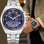 CITIZEN 星辰 月虹 鈦金屬 光動能全球電波計時手錶 送禮推薦 AT8240-66L, , large