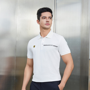 【FALALI】Short-sleeved cooling polo shirt - Men's (white) 