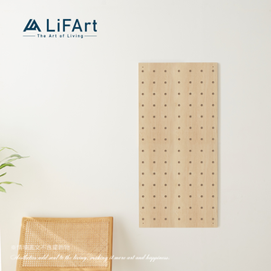 【LiFArt】MIT創意洞洞板壁掛置物架(木心板)-春日橡木色