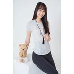 YOGA FLOW Burn Out T shirt - 極簡圓領燒花罩衫 - 銀河灰 Misty Grey, , large