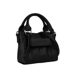 LONGCHAMP 3D XS Logo 壓印小牛皮迷你二用包/黑色, , large