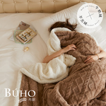 [BUHO] "Guolika" Light luxury texture plain carved milk velvet x lambswool double layer thermal blanket (150x200cm), , large