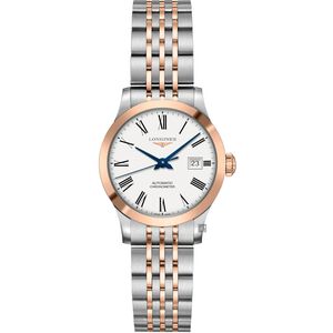 LONGINES 浪琴 Record 開創者18K玫瑰金機械女錶-30mm L23215117