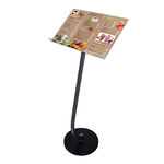 台灣製造-黑色烤漆菜單架-厚實款/收納款 曲線展示架 告示牌 公佈欄 指示牌 公告牌 牌子 翻閱菜單架 P3-01BK, , large