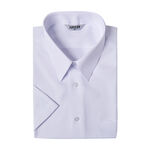 男正式短袖襯衫-白, , large