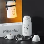 BEDDY BEAR Tea Cup Bear Four-Leaf Clover Children's Thermos Series Black and White Electric Pikachu (630ml 316 Stainless Steel Water Bottle), , large