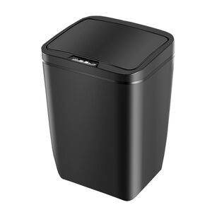 【GREENON】智慧感應式垃圾桶(12L) 自動掀蓋 黑色簡約風