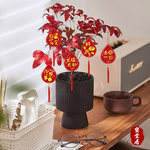 絨布燙金吊飾8組5入(盆摘吊飾/過年掛飾/流蘇裝飾/開運招財/入厝/新婚室內裝飾掛件), , large