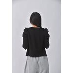 (S) 質感亮片黑色罩衫二手衣, , large