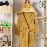【Solo Vintage】Bathrobe Giraffe Yellow Kid, , large