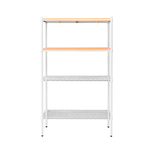 【Y HOUSE】90x45x150cm pine four-layer storage rack rack iron rack - painted white wood, , large