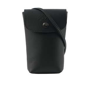 LONGCHAMP Le Pliage Xtra 小牛皮斜背手機包/黑色