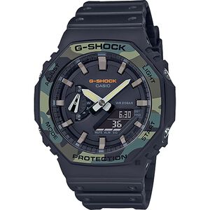 CASIO 卡西歐 G-SHOCK 街頭軍事系列 八角 電子錶-迷彩綠 GA-2100SU-1A