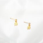 【Angel & Me】幸運草 s925 純銀 厚鍍 24k純金 一對 耳環 耳夾, , large