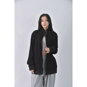 (XL) tommy hilfiger高領拉鍊黑色外套二手衣