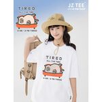 JZ TEE 暹羅貓-疲憊 印花短袖T恤, , large
