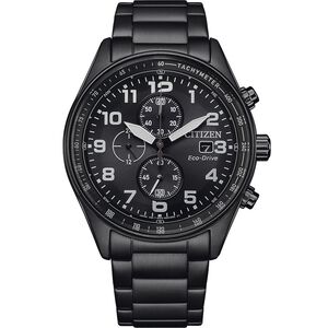 CITIZEN 星辰 軍風飛行錶 光動能三眼計時手錶 CA0775-79E