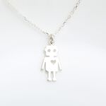 【Angel & Me】愛心 機器人 Robot s925 純銀 兒童 項鍊 兒童節, , large