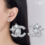 【Culicc】古莉可 耳環 小香風 時尚優雅滿鑽耳環, , large