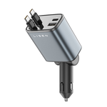 【LISEN】4 in 1 Car Charger with Retractable Cable 42W Tubro Charger, , large