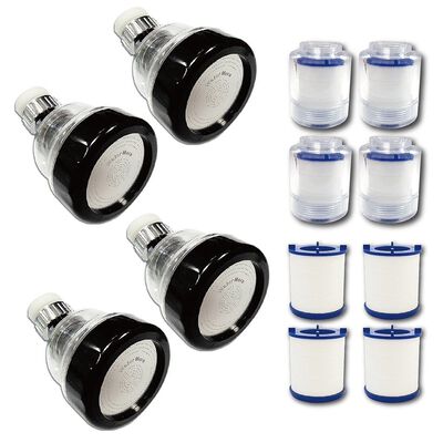 [春佰億]CURURU 日本熱銷 三段增壓節水器過濾組(水花轉換器4+過濾器4+濾芯4+轉接頭+配件包)水龍頭省水加壓器 去油神器