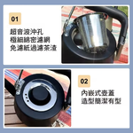 仙德曼露營304不鏽鋼泡茶壺-附濾網-1.0L-霧黑色-2支, , large