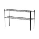 【Y HOUSE】120x35x75cm Lightweight Two-layer Iron Rack Iron Rack Shelf - Painted Black, , large