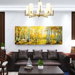 【御畫房】金秋白樺林之二 國家一級畫師手繪油畫60×120cm(VF-50), , large