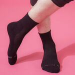 Footer單色運動逆氣流氣墊襪, 黑色-XL, large