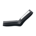 Michael Kors 銀字Logo 荔枝皮革對開證件照短夾(海軍藍), , large