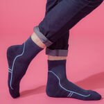 Footer流線型氣墊減壓科技襪, 藍色-L, large