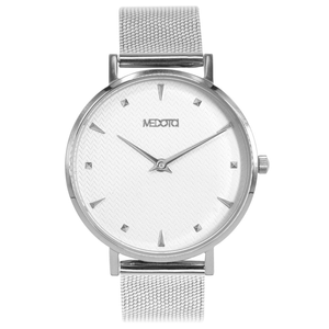 HOPE collection Minimalist dial elegant leather strap ladies watch-Silver / HO-12403