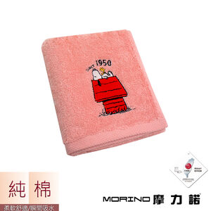 SNOOPY素色刺繡毛巾-粉色(圖案隨機出貨)