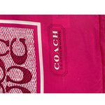 COACH Signature 復古經典標誌真絲方巾/火龍果色, , large