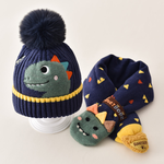 2-Piece Animal Ears Winter Hat and Scarf Set, , large