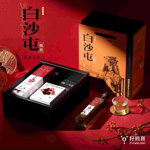 [ZI XIONG BAO CAMELLIA OIL] BAISHATUN MATSU GIFT BOX ( FRESH SEEDS FRESH SQUEEZED 245ML *1 BOTTLE & APPLE TEA 2G * 10 BAGS)