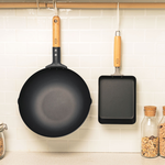 【Japan TAKUMI】Takumi Rock-Pattern Iron Wok / Iron Frying Pan 28cm (Made in Japan), , large