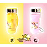 金德恩 GS MALL 台灣製造 一組2入 400cc 咕咕貓玻璃水杯 咕咕貓水瓶 玻璃水杯 馬克杯 玻璃水壺 冷水壺 隨身杯, , large